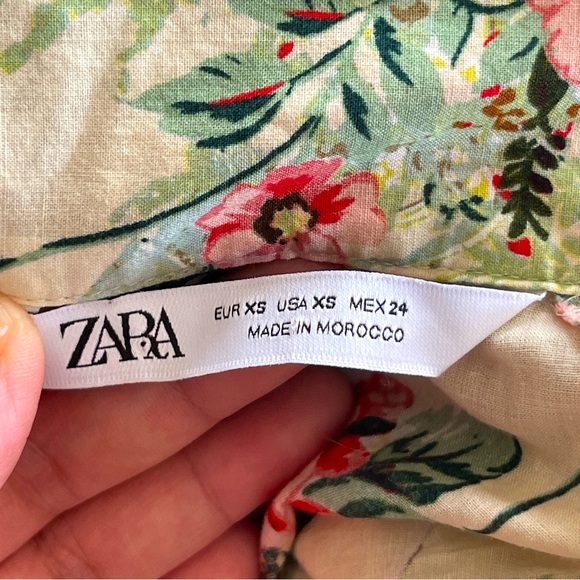 ZARA FLORAL OVERSIZE LONG SLEEVE DRESS - Picture 6 of 6